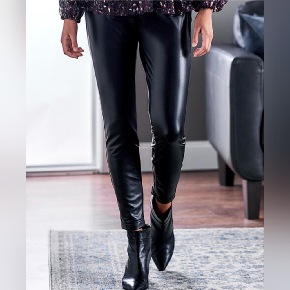 NWT ZAC AND RACHEL FAUX LEATHER STRETCH LEGGINGS SIZE XL